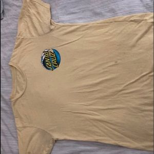 Yellow Santa Cruz Skateboards Shirt